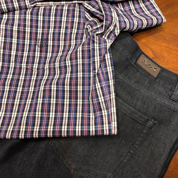 Chaps Navy Plaid Shirt - Picture 4 of 4